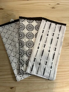 Martha Stewart Kitchen Towel Set (3) Black and White Monotone - Picture 1 of 7