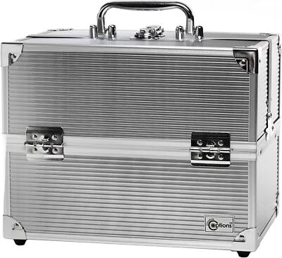 Creative Options 11.25" Four Tray Storage Case Silver Aluminum Crafter's Case - Image 1 of 4