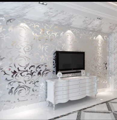 Hanmero Green Wallpaper Roll Pattern QZ01138 silver & grey - Image 1 of 4