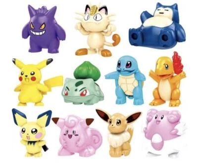 Pokemon MiniFigs Set Of 11 GENGAR EEVEE CHARMANDER PIKACHU SQUIRTLE BULBASAUR + - Image 1 of 4