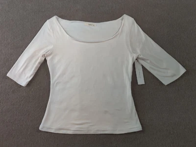 Camiseta Timing Los Angeles Feminina Manga L Manga 3/4 Top Barco Decote Elástico Casual NOVA - Imagem 1 de 4