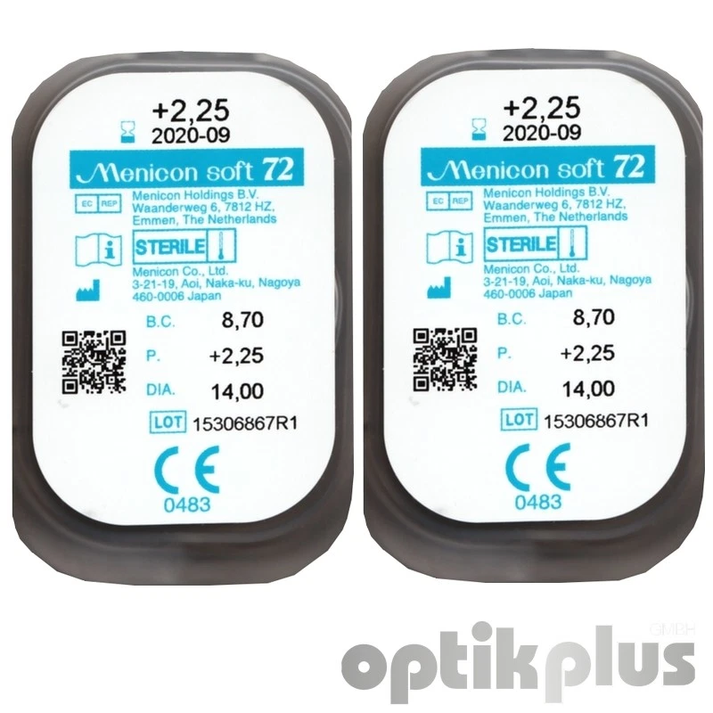 Menicon Soft 72 - Weiche Jahreslinse -2 Stück [9600]