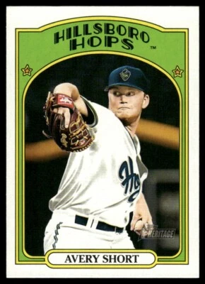 2021 Topps Heritage Minor League #46 Avery Short Hillsboro Hops - Image 1 of 2