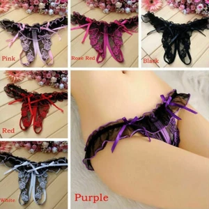 Sexy Women Lace Thong G-string Panties Lingerie Underwear Crotchles T-back - Picture 1 of 30