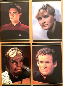 STAR TREK Next Generation, 4 Character Portait Postcards; All in Mint Condition - Picture 1 of 2