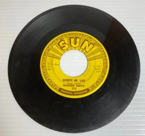 SUN RECORDS MEMPHIS WARREN SMITH GOODBYE MR LOVE SWEET SWEET GIRL 45 RPM RECORD - Imagen 1 de 6