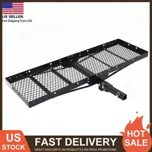 750LBS Trailer Hitch Mount Cargo Basket Rear Luggage Rack Carrier For SUV Car - Picture 1 of 8