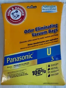 Arm & Hammer Odor Eliminating Vacuum Bags 3 Bags Total For Panasonic U - Picture 1 of 4