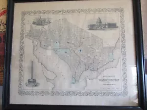 Antique Map Georgetown & The City of Washington No. 24 1855 J. H. Colton & Co. - Picture 1 of 10
