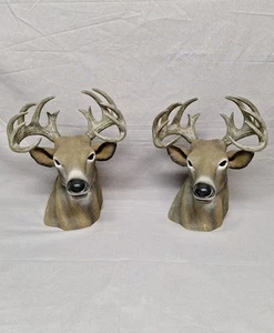 Deer Bookends Bucks With Antlers Set Of 2 Heavy Duty 9in Tall  - Picture 1 of 11
