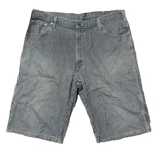 Dickies Denim Shorts 38 Blue Hickory Stripe Workwear Baggy Skate Y2K Supreme - Picture 1 of 24