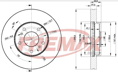 Remax BD-4103 Brake Disc for Nissan - Image 1 of 3