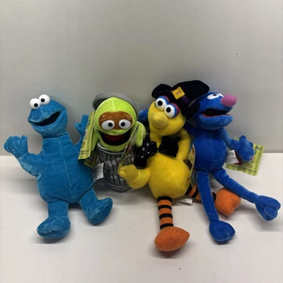 2003 Vintage Sesame Street Nano Plush Lot Of 4- 6-9inches -SMALL - Image 1 of 4