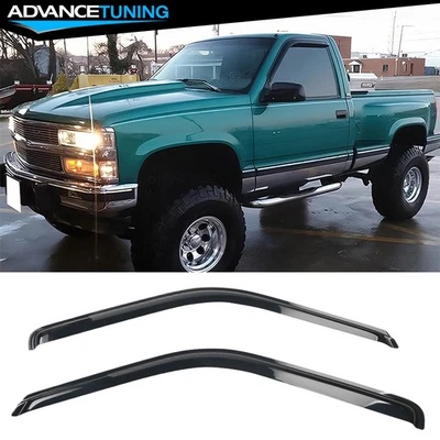 Fits 88-98 Chevy GMC C1500 K1500 95-99 Tahoe 92-99 Yukon Slim Window Visors 2PCS - Image 1 of 4