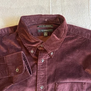 Banana Republic Shirt Mens Medium M Red Corduroy Long Sleeve - Picture 1 of 9