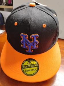 New York Mets Snapback Mütze. Farbe: Schwarz & Orange - Bild 1 von 7