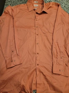 Camisa de Vestir Van Heusen Para Hombres 19 Alto Naranja Lux Satén Sin Hierro Manga Larga - Imagen 1 de 6