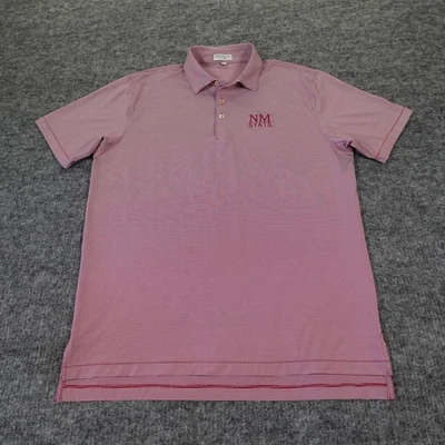 Camisa polo Peter Millar Summer Comfort para hombre grande a rayas rojas casi nueva State Golf Foto 1 de 4