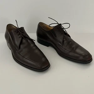 Bruno Magli Ranuncolo Dark Brown Leather Lace Up Derby Oxfords Dress Shoes 7.5 M - Picture 1 of 10