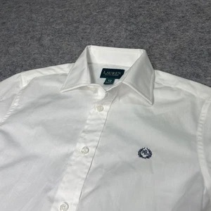 Lauren Ralph Lauren Kids White Long Sleeve Button Down Shirt Size 12 - Picture 1 of 8