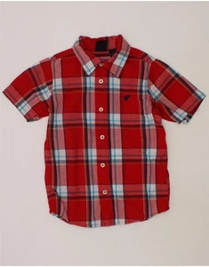 WRANGLER Boys Short Sleeve Shirt 4-5 Years Red Check Cotton BC05 - Picture 1 of 3