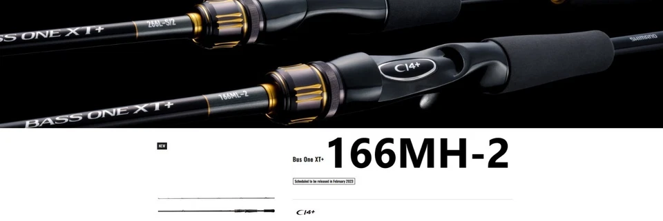 SHIMANO 23 BASS ONE XT+ 166MH-2 Bait Casting Rod modelo versátil Foto 1 de 4