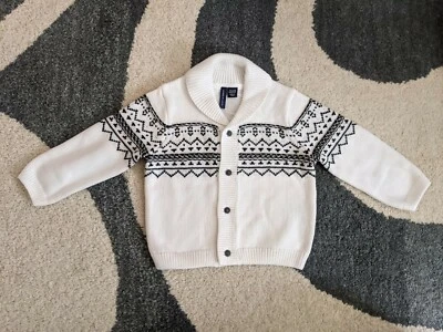 NWT Janie And Jack Baby Fair Isle Cardigan, Cream & Sugar, 12-18M - Image 1 of 4