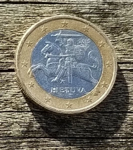 Ein Euro Münze 2015, Ritter hoch zu Pferd, Litauen Lietuva, Kleinod für Sammler. - Bild 1 von 1