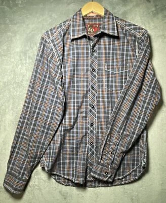 Equilibrio EQ Rooster Shirt Men’s S Purple VTG 80's Western Plaid Checked Cowboy - Image 1 of 4