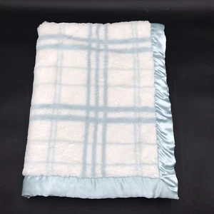 Just Born Baby Blanket Plaid Luxe Plush Satin Trim Gerber - Picture 1 of 5