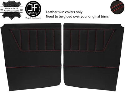 2x FUNDAS DE CUERO PARA TARJETAS DE PUERTA TRASERA PUNTO ROJO PARA TRIUMPH HERALD VITESSE CABRIO Foto 1 de 2