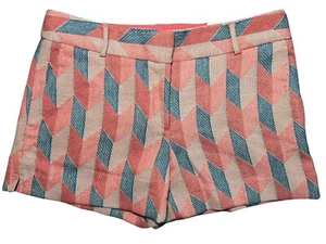 Ann Taylor LOFT The Riviera Shorts SIZE 6 Chevron Coral Pink Blue 4” Ins Woven* - Picture 1 of 16