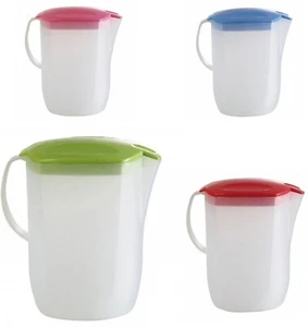 3 Litre Plastic Jug Fridge with Lid Water Juice Milk Drinks Container Mixed - Picture 1 of 9