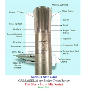 Serious Skin Care CREAMERUM eye Evolve Cream/Serum - Tamaño completo 1.oz - Imagen 1 de 3