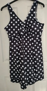 ECUPPER - Women's Polka dot - classic swimwear with attached shorts. Size UK L - Picture 1 of 6