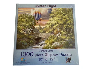 Jigsaw Puzzle Doug Laird 1000 Piece Sunset Flight Ballons Sealed 27" X 20" 2003 - Picture 1 of 2