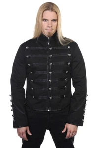 Black Military Drummer Black Parade MCR Steampunk Emo Punk Gothic Jacket BANNED - Picture 1 of 1