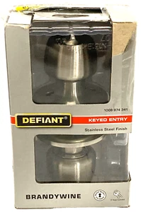 Defiant Keyed Entry Door Knob Stainless Steel Finish, Brandywine 32T8600B - Picture 1 of 4