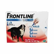 FRONTLINE 2042258038 Spot On Flea and Tick Treatment for Extra Large Dog 40 - 60 Kg - 3 Pipettes