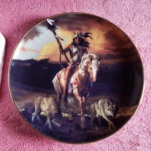 HERMON ADAMS "SPIRIT OF THE RISING SUN" COLLECTOR PLATE #HA9042-NATIVE AMERICAN - Picture 1 of 6