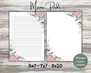 Memo Pads, Floral Notepad, Writing Pads, Cute Notepad, Office Gift Idea - Picture 1 of 3