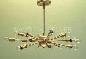 Modern Brushed Brass 18 Arm Classic sputnik chandelier light fixture - 24"D Cond - Picture 1 of 3
