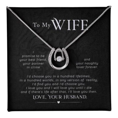 Collana Moda Donna Gioielli con Ciondolo in Cristallo Messaggio Regalo... - Immagine 1 di 4