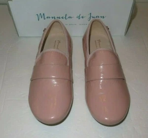 BNIB Beautiful Designer Girls MANUELA DE JUAN Patent Leather Shoes Size 33 SPAIN - Picture 1 of 8