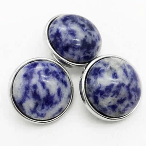 18MM Blue Jasper Natural Gemstone Snap - Picture 1 of 1