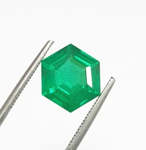 9.92Ct Marvellous Hexagon Cut Colombian Emerald Lab Grown AAA Quality Loose Gems - Picture 1 of 10