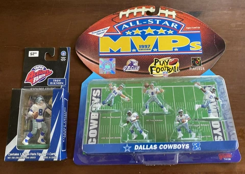 Troy Aikman Unopened MVPs all star action Figures  Topps flats Dallas Cowboys Cover