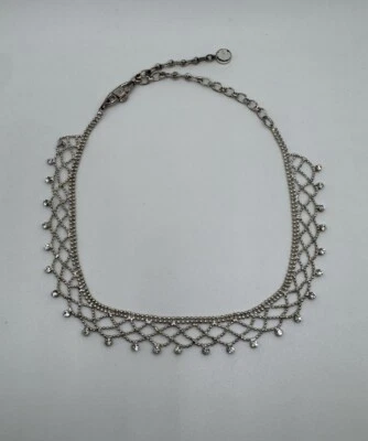 GIVENCHY Swarovski Clear Crystal Silver-Tone Necklace Choker 17" Adjustable - Image 1 of 4