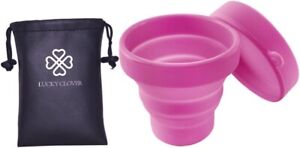Collapsible Silicone Foldable Sterilizing Cup Set - Eco-Friendly Diva Cup - PINK