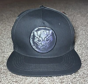 Marvel Comics Men’s SnapBack Ball Cap Black Panther Center Logo Black o/s NWT - Picture 1 of 19